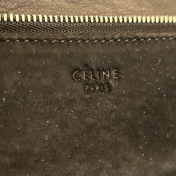 Celine Suede Shoulder Handbag with Silver Chain - Picture 7 of 14